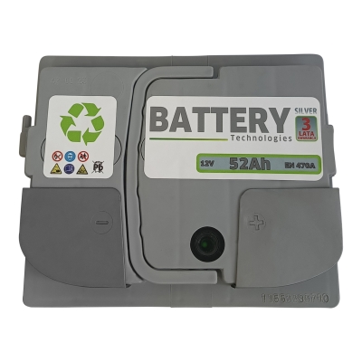 Akumulator Battery Technologies 52Ah 470A Silver