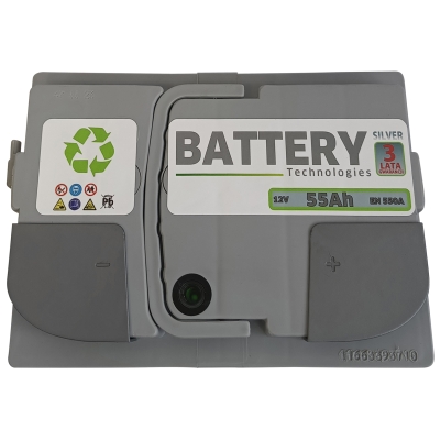 Akumulator Battery Technologies 55Ah 550A Silver